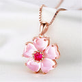 Peach blossom heart-shaped crystal pendant