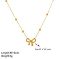 Sweet Bowknot Bead Titanium Steel Jewelry Set