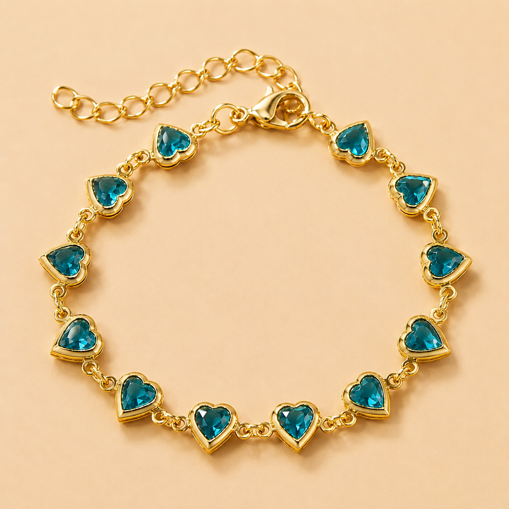 Colorful heart shaped bracelet