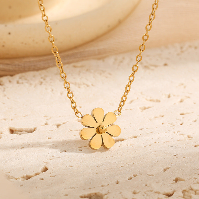 Daisy Floral Jewelry Set Necklace Earrings Bracelet Ring
