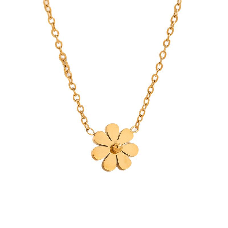 Daisy Floral Jewelry Set Necklace Earrings Bracelet Ring