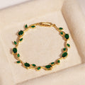 Colored Zircon Branch Design Copper Bracelet